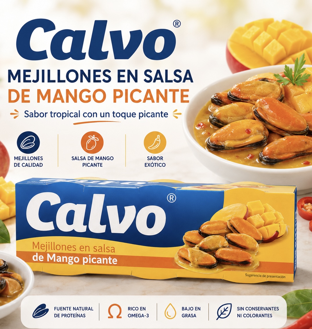 Calvo MEJILLONES EN SALSA DE MANGO PICANTE