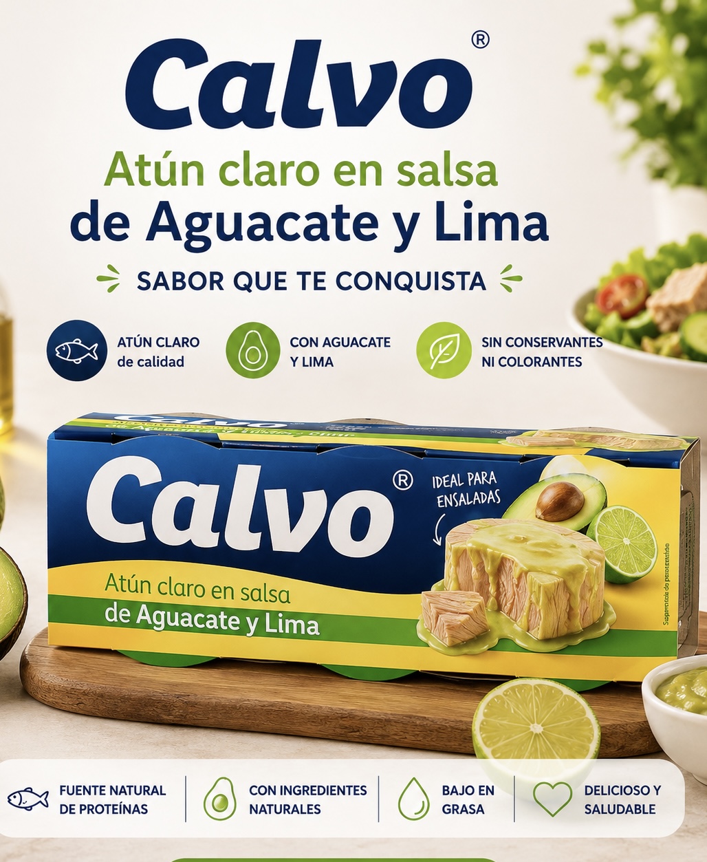 Calvo ® Atún claro en salsa de Aguacate y Lima