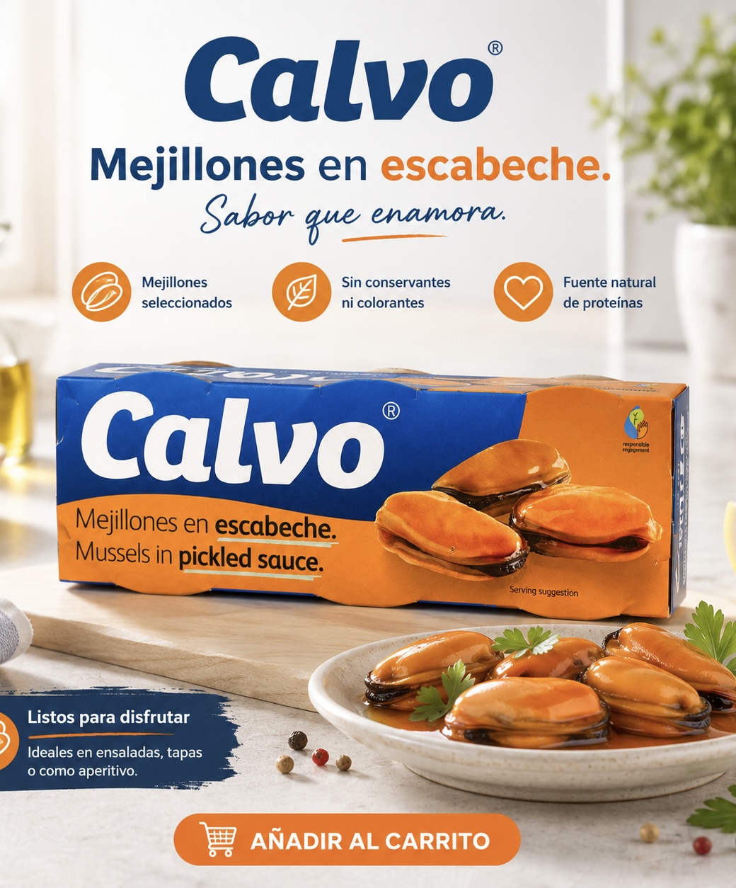 CALVO Mejillones en escabeche.